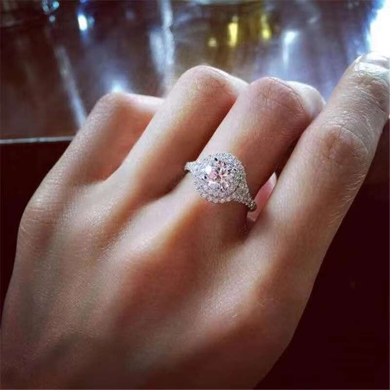 U.S. Moissanite Diamond Wedding Ring for Women Double Bag D Color VVS Platinum Band-Factory Wholesale