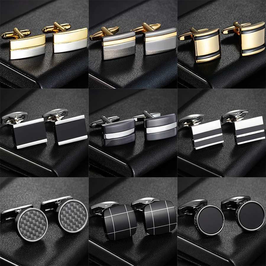 New luxury mens cufflinks geometric buttons copper metal wholesale high-quality jewelry giftsT250412