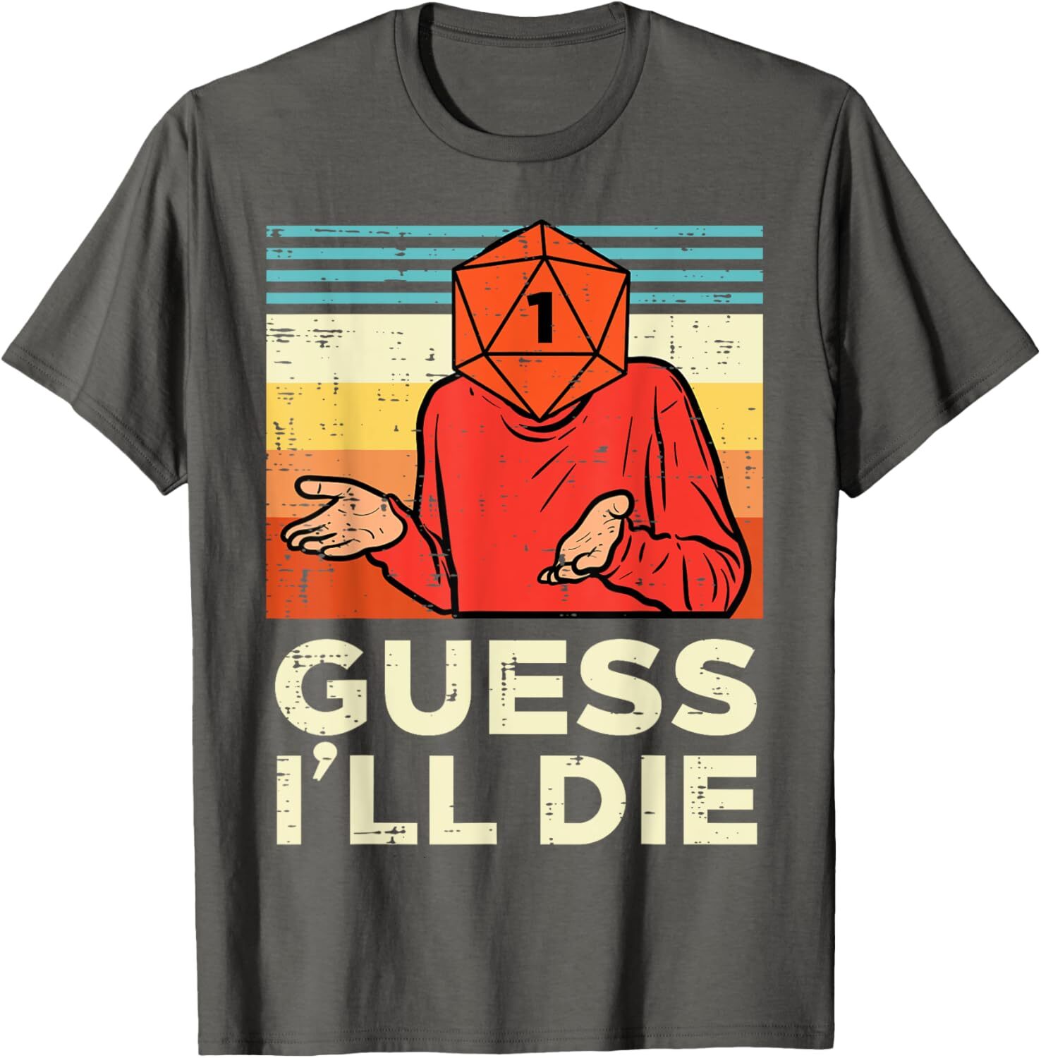 T shirt for Mens Rpg Gamer 1 Guess Ill Die Retro Men Boys Youth Graphic Tee Casual Tops Clothes Short sleeve