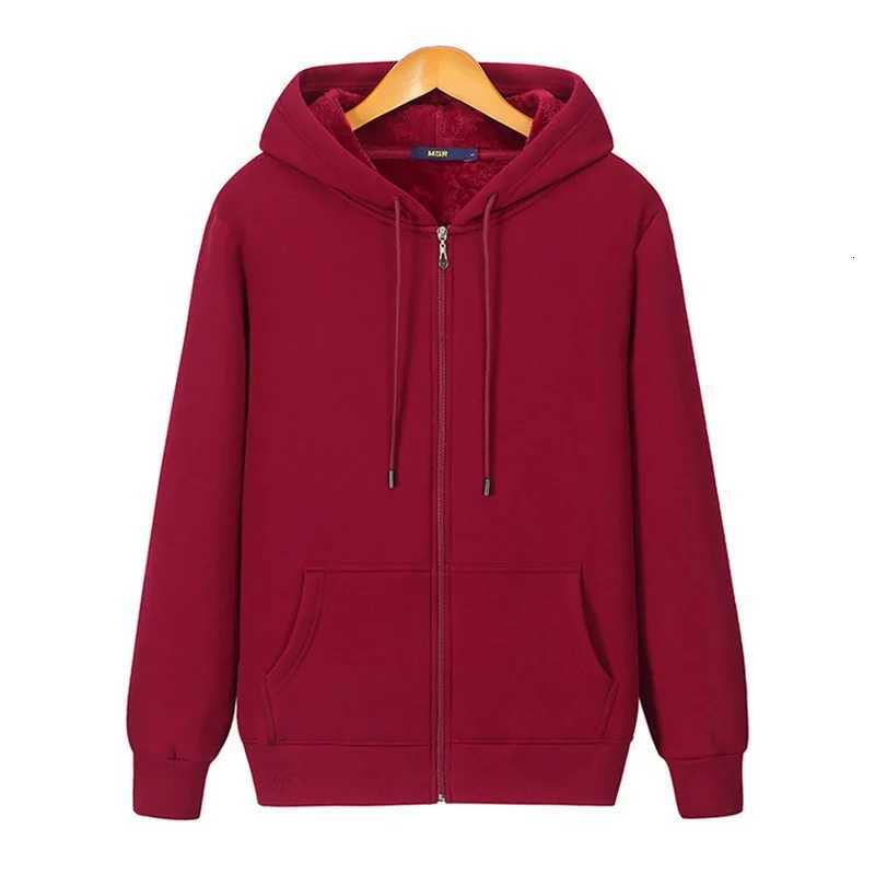 POD customization DIY Customize Printed Winter Mens Hoodies High-quality Wool Thicken Warm Solid Color Cotton Zipper Loose Women SweatshirtsT251112