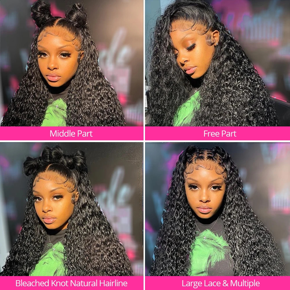 40Inch Deep Wave Frontal Wig Transparent 13x4 13x6 HD Lace Frontal Human Hair Wigs Curly Human Hair Lace Frontal Wigs For Women 250409