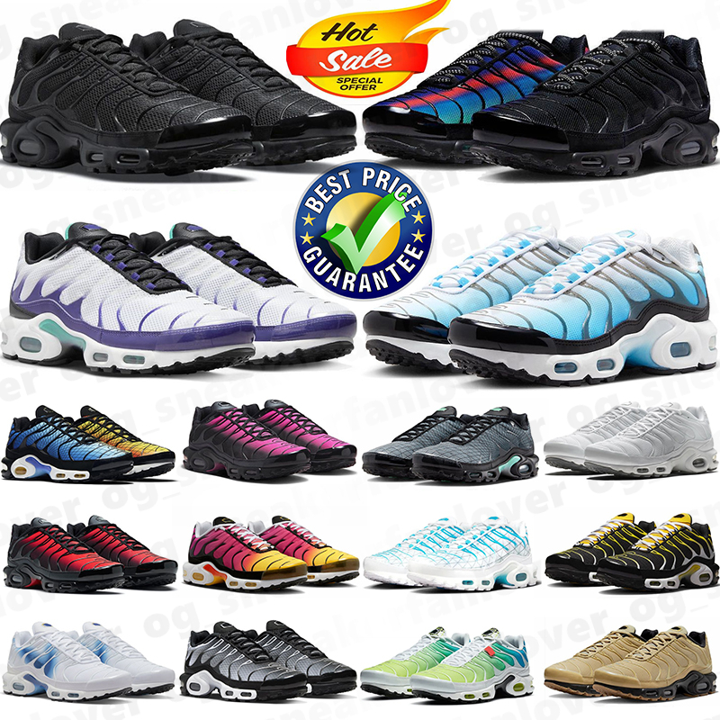 Designer tn Running Shoes Mens Trainers tn Triple White Black Metallic Silver Hyper Blue University Red Lisboa Mens Trainers Sneakers 40-46