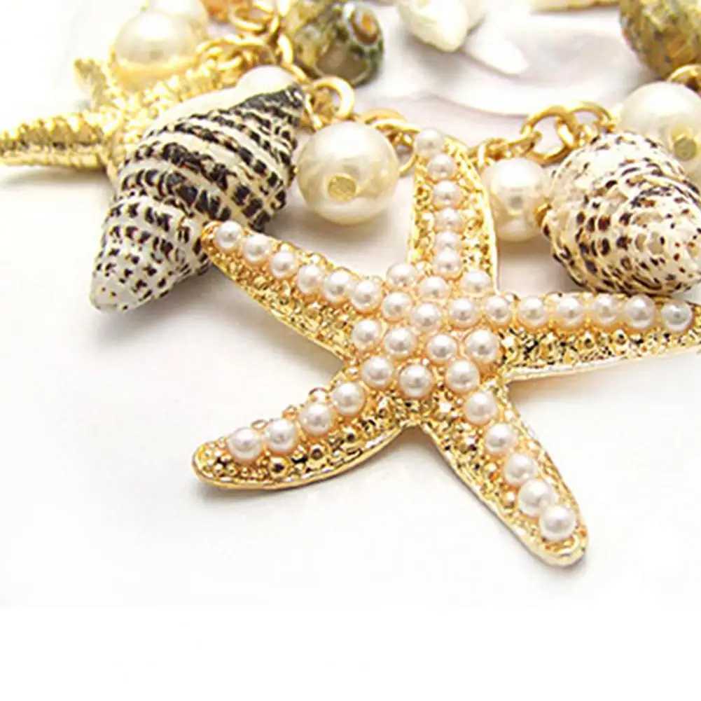 Bohemia Summer Beach Bracelet Natural Shell Cute Adjustable Gold Plated Ocean Multi-style Chain Beach Bracelet Jewelry GiftsC250411