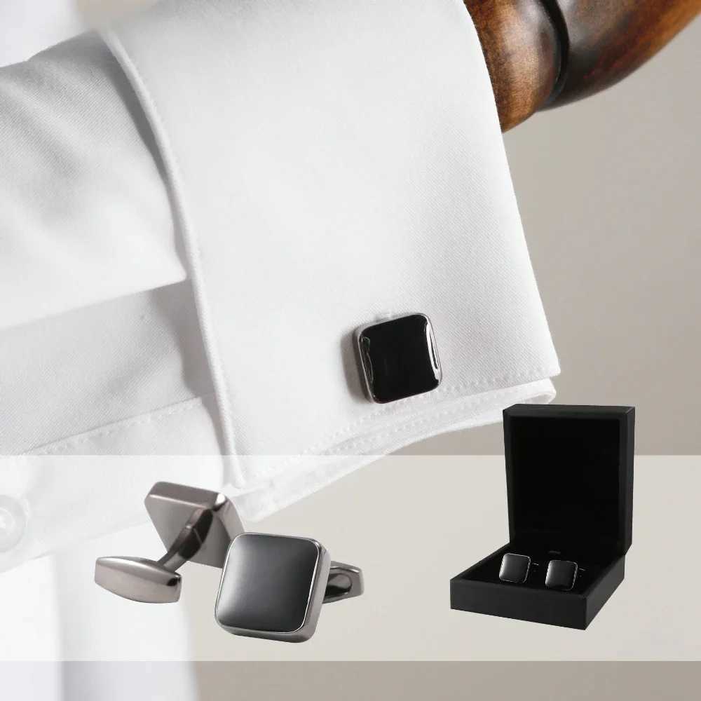 Mens cufflinks square simple classic business cufflinks available in 3 colors French shirt accessories Drip oil fashion jewelryT250412