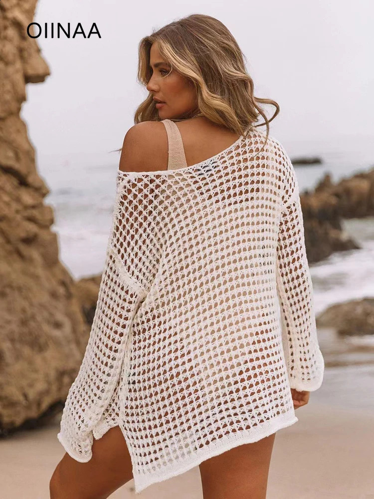OIINAA Knitted Bikini Top Womens Beach Hollow Appearance Penetrating Summer Fashion Classic Cut Wear 250408