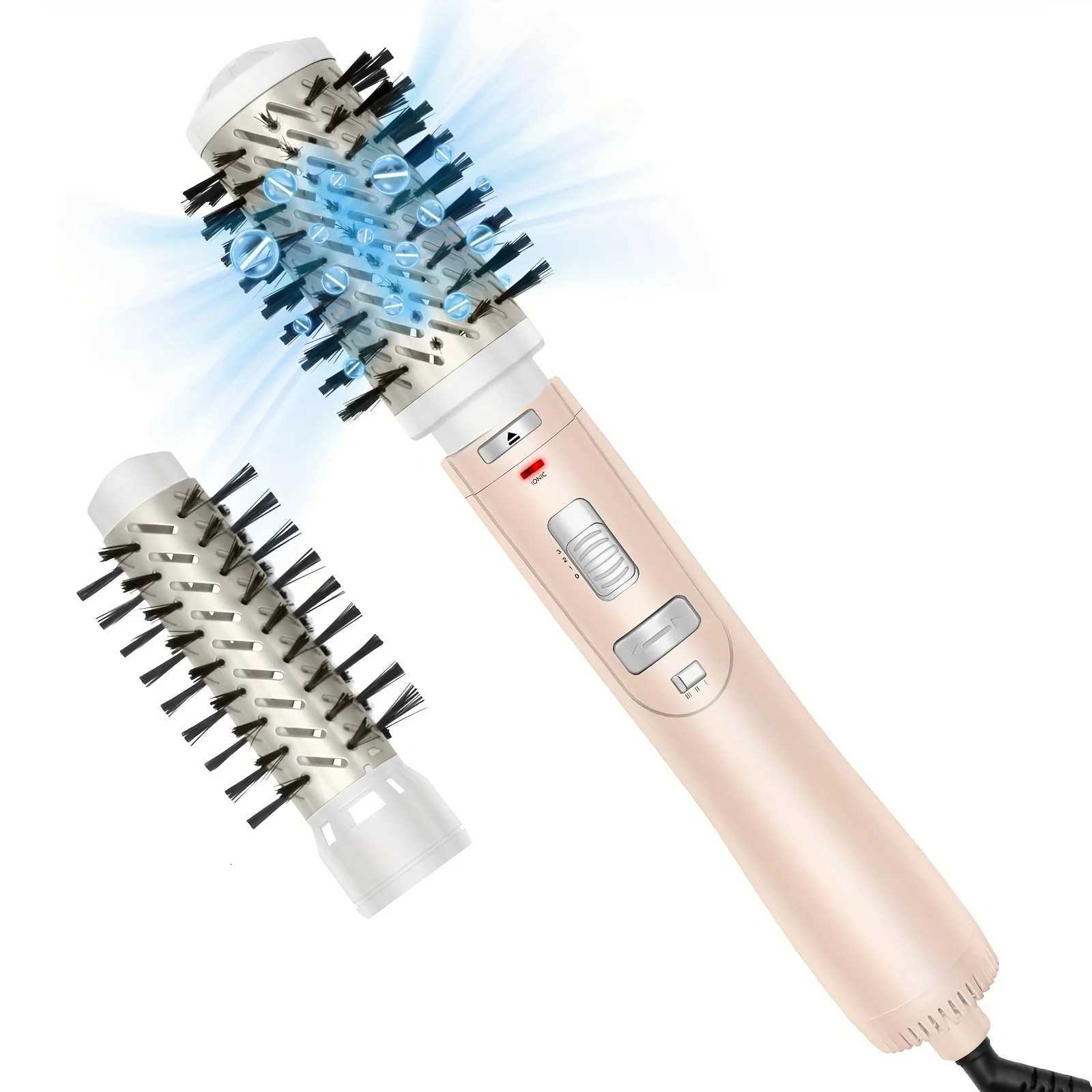 Hair Dryer B 3-in-1 Rotating Round Hot Air Spin B Set with 2 Bes Blow Volumizer Auto-Rotating Curling B H251112
