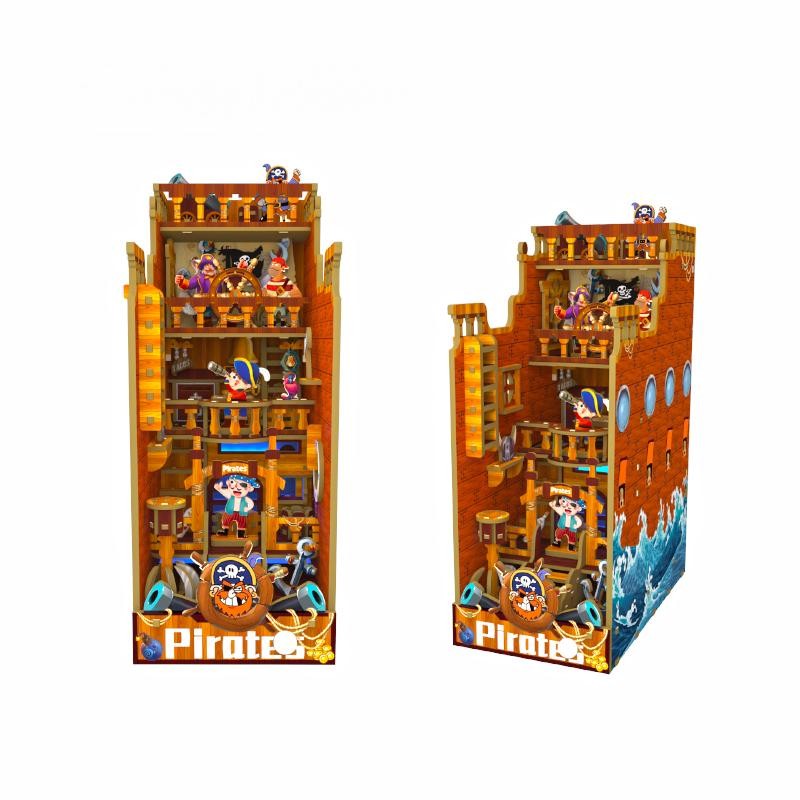 Pirate House DIY Assembled Model, Exquisite Wooden Craft with Light Effect, Creative Pirate-Themed Decoration & Puzzle Toy, Ideal for Collection & Gif