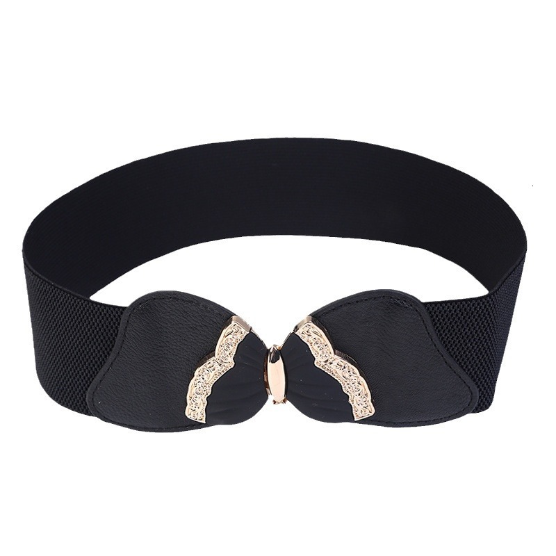 New casual dress butterfly waistband women, elastic and wide waistband, seasonal decoration for women