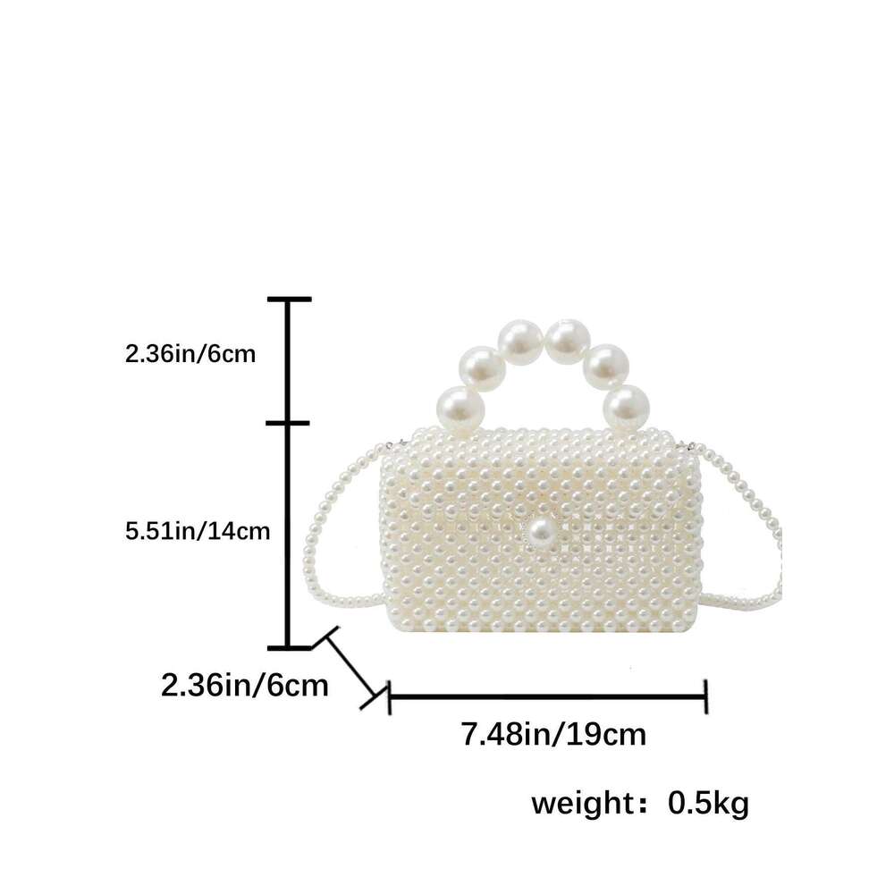 New Classic Trend Handmade Beaded Woven Bag Elegant Temperament Handbag Exquisite Fashion Pearl Chain Shoulder Crossbody