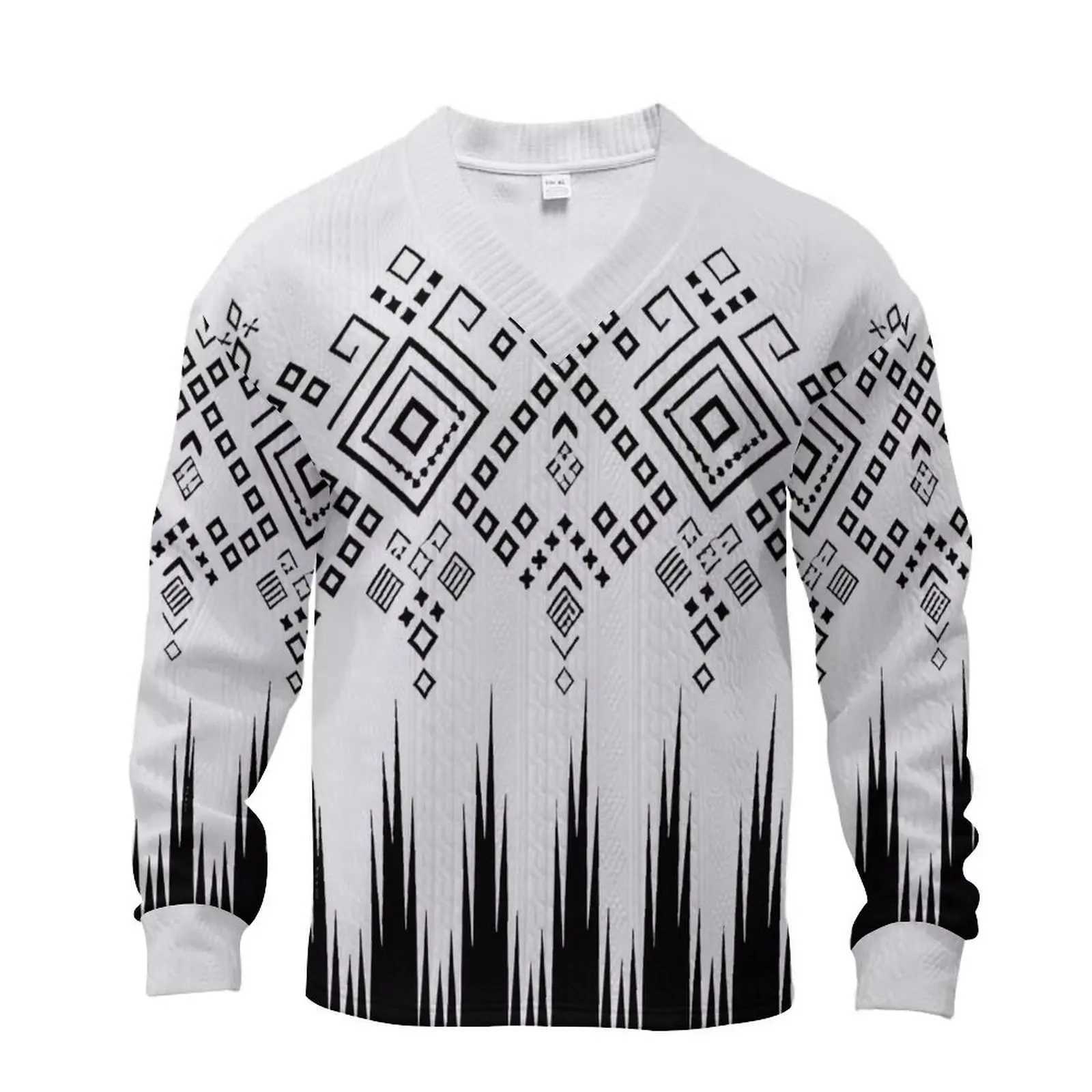 2024 new autumn mens loose casual sportswear high-quality jacquard V-neck long sleeved mens two-piece mens setXJ250412