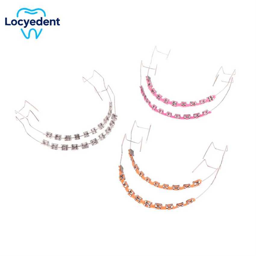 1 pair of colored false braces dental tools with metal wire braces orthodontic braces cosmetic and healthy Grilz teeth W250412