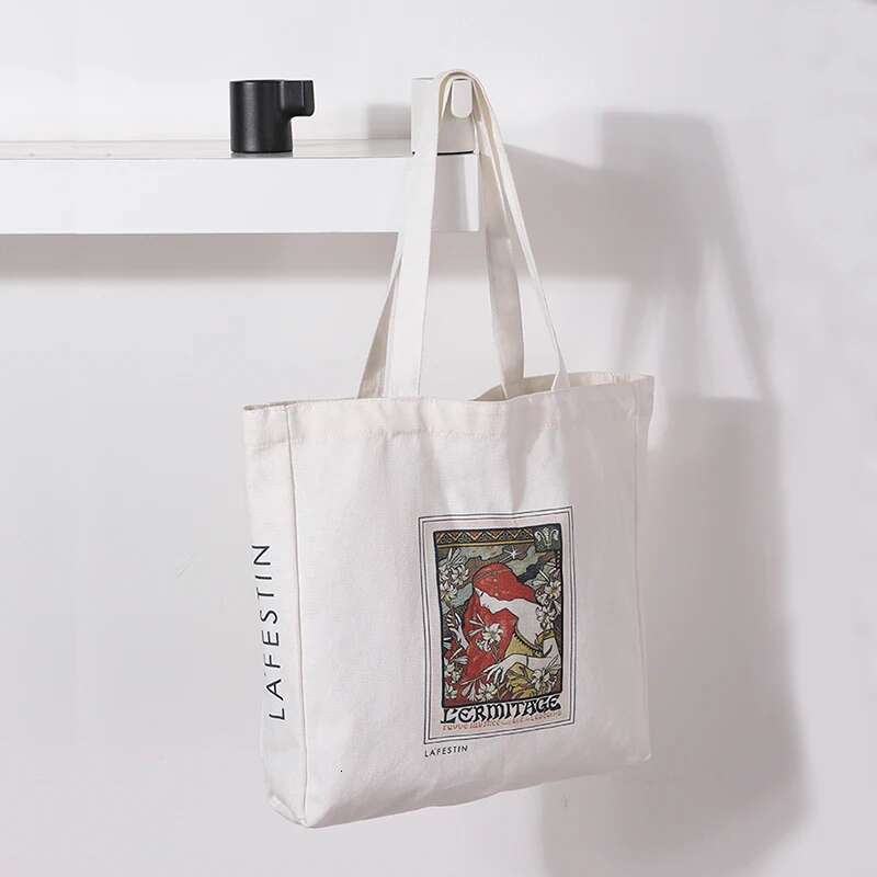 LA FESTIN 2022 New Large-Capacity Handbag Casual Canvas Student Simple 14-Inch Laptop A4 Portable Female Bag Fashion Brand