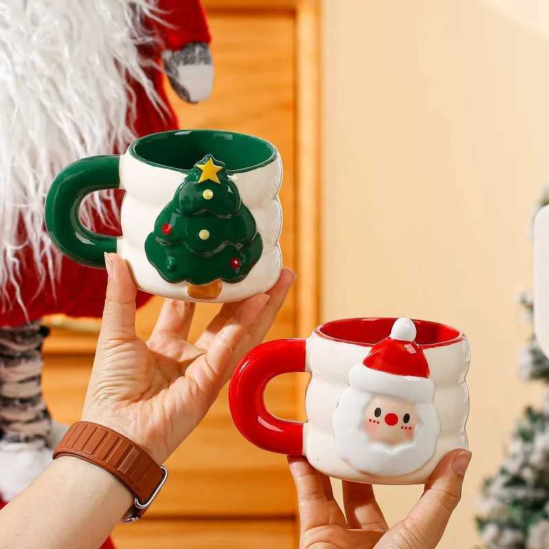 Christmas 1pc Creative Ceramic Christmas Mugs Plenty of Christmas Gifts for Couples High-value Drinking Utensils Y251112