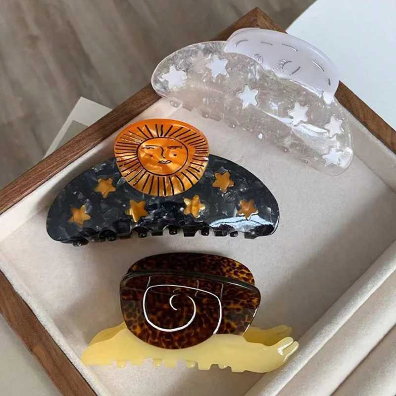 1 unique piece of vinegar unique sun moon and star hair claw - vintage style vinegar hair accessory Y2504012