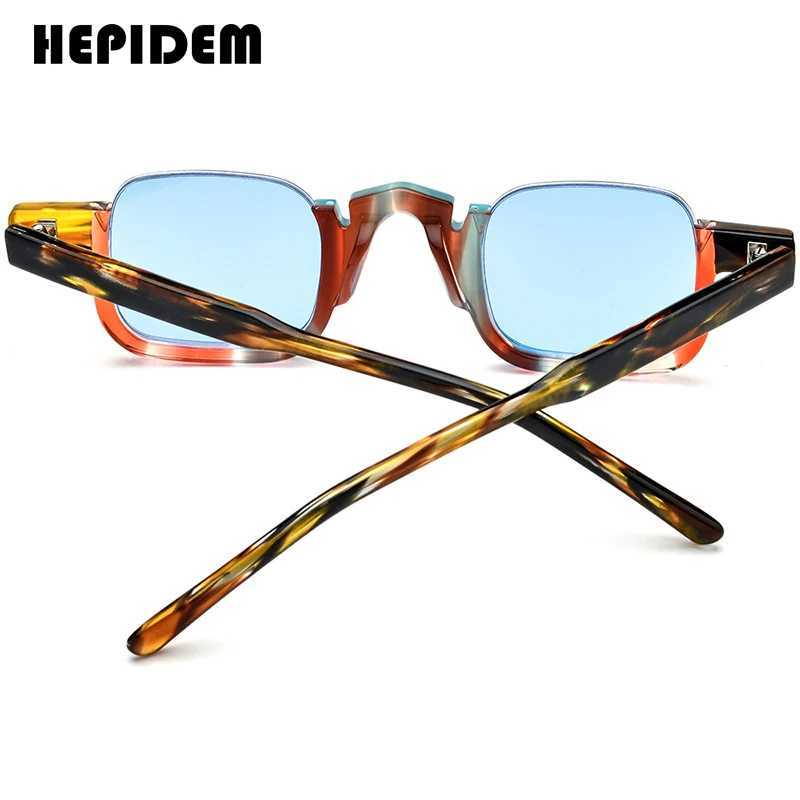 HEPIDEM Acetate Polarized Sunglasses Men Trendy Famous Brand Designer Transparent Retro Vintage Square Sun Glasses gm y2k 9352C250411