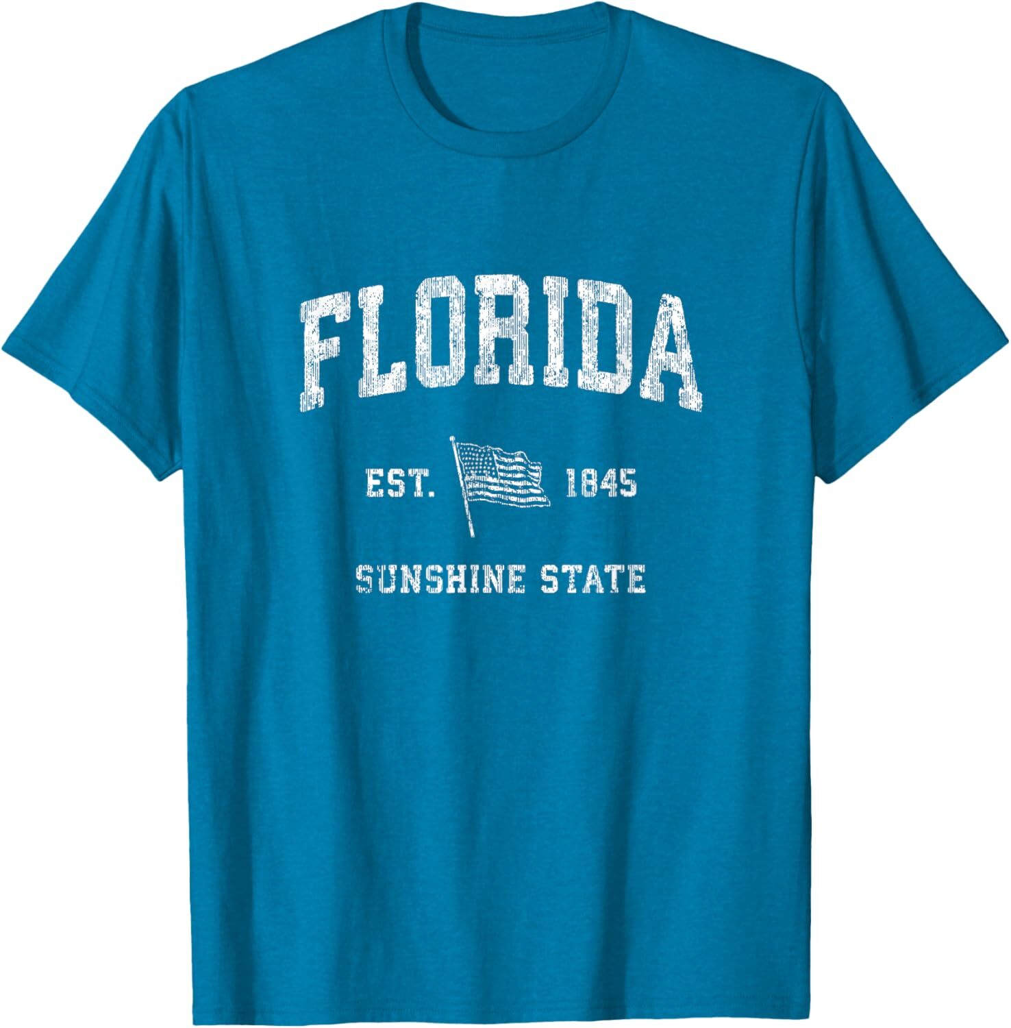 T shirt for Mens Florida T-Shirt Vintage US Flag Sports Design Tee Graphic Tee Casual Tops Clothes Short sleeve cool