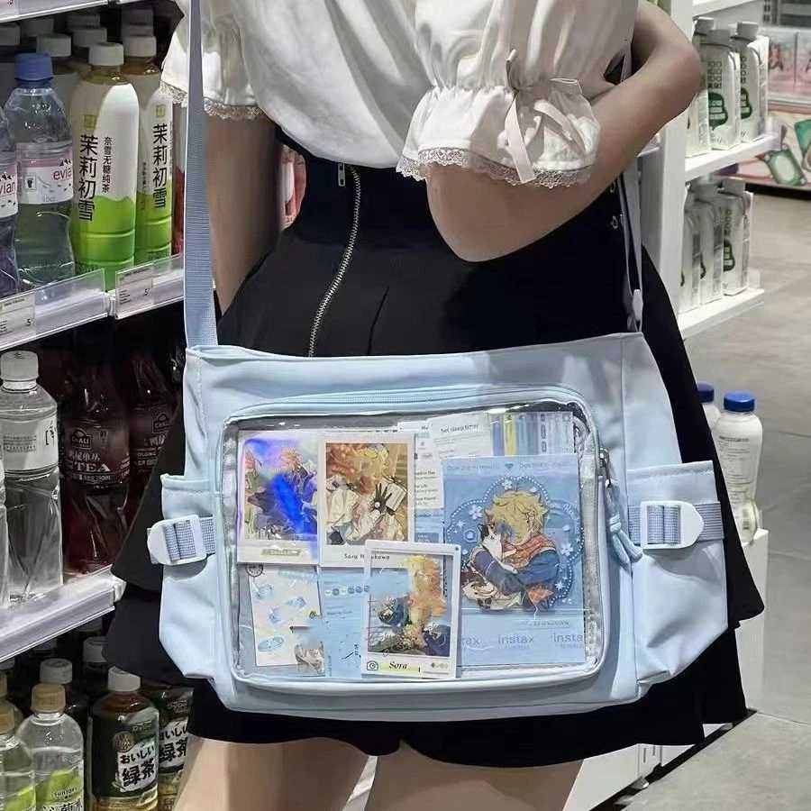 Daily Versatile Y2k Ulzzang Ita Bag One Shoulder Class Crossbody School Bag Harajuku Girls Large Capacity Casual ItabagW251112