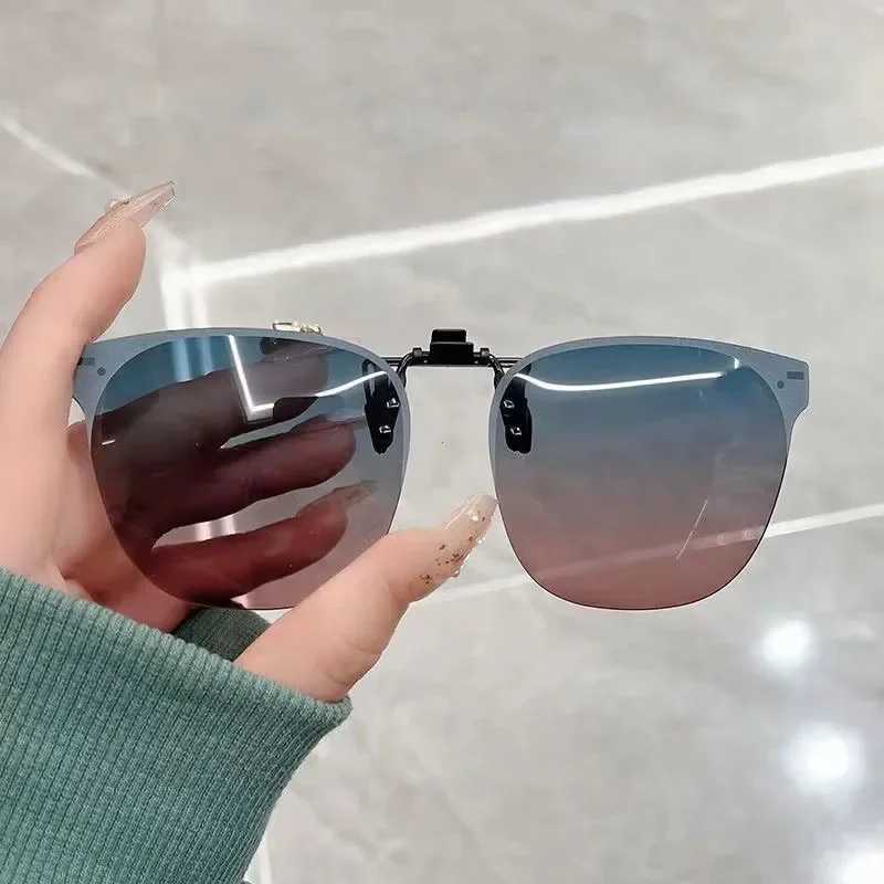 Men Clip On Sunglasse Polarized Flip up Glasses Women Gradient Photochromic Anti UV400 Sunglasses Night Vison GogglesC250411