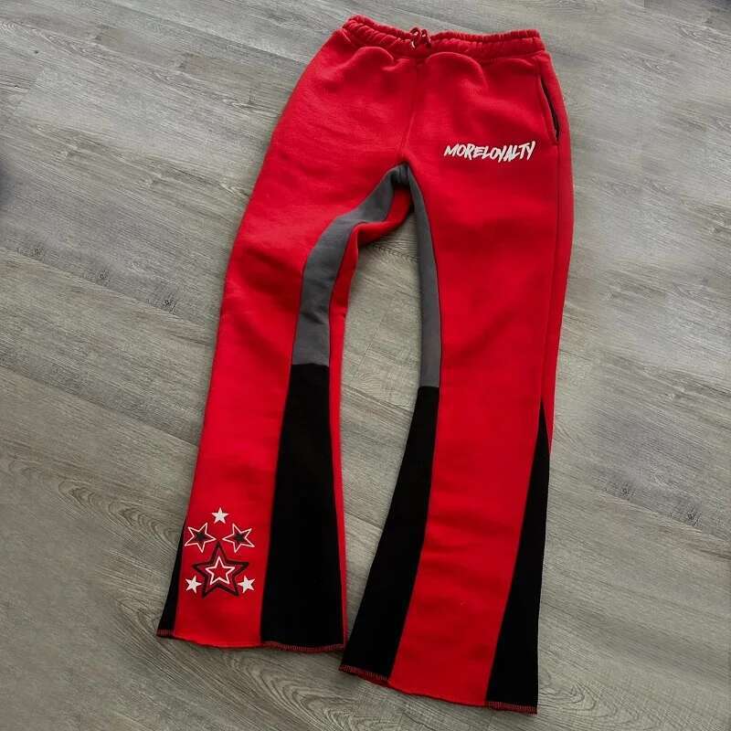 Y2k Hip Hop Men Loose 3D Print Trousers Casual Sweatpants Mid Waist Sporty Female Streetwear Vintage Flared Pants