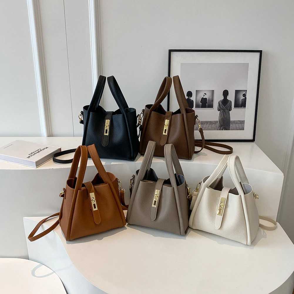 Fi handbag womens bucket bag large capacity magnetic closed shoulder bag cross body bag solid handbag work travelXJ250412