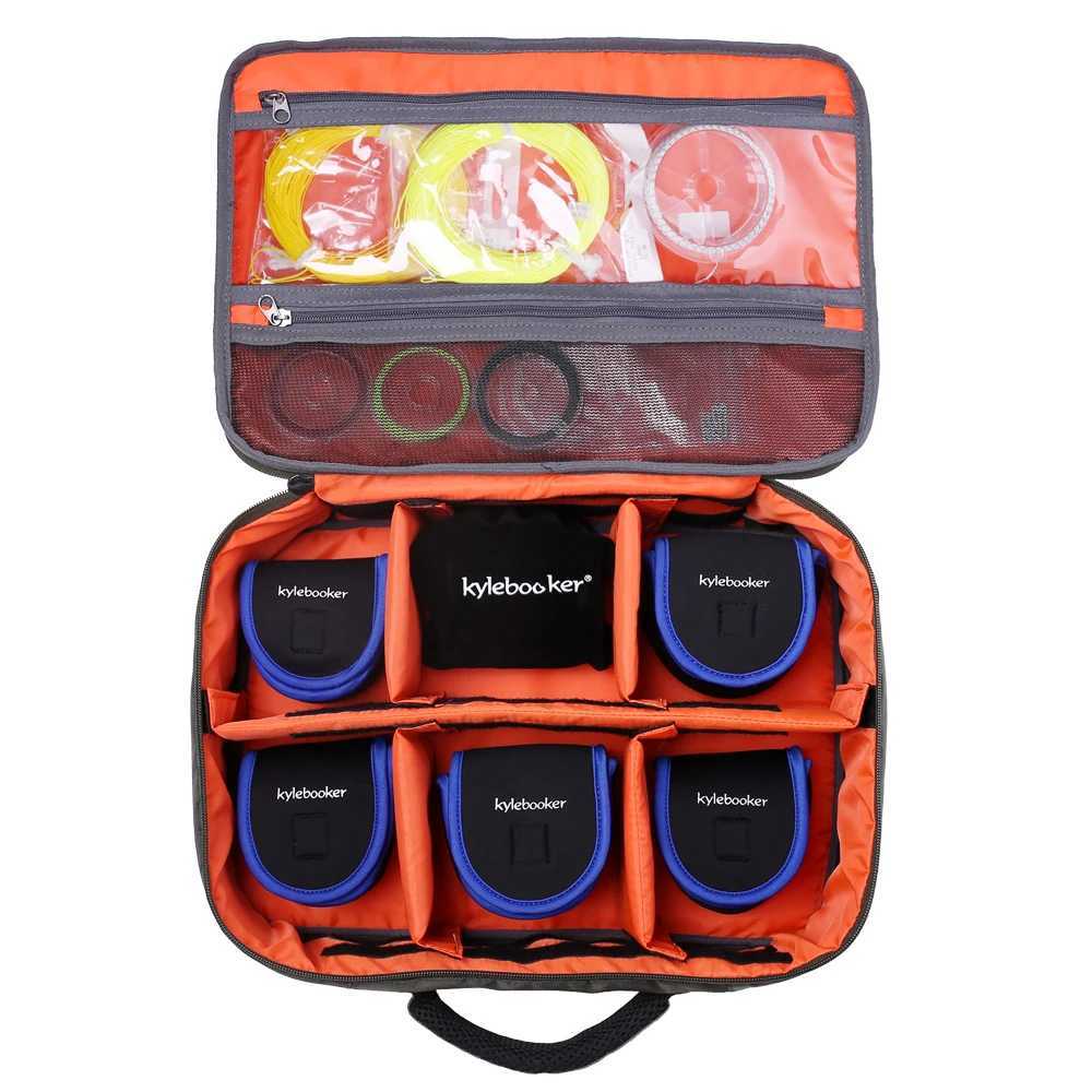Kylebooker Fishing Reel Gear Bag Portable Fishing Tackle Organizer Storage Bag Reel Case for Spinning Baitcasting Fly Reels Z250411