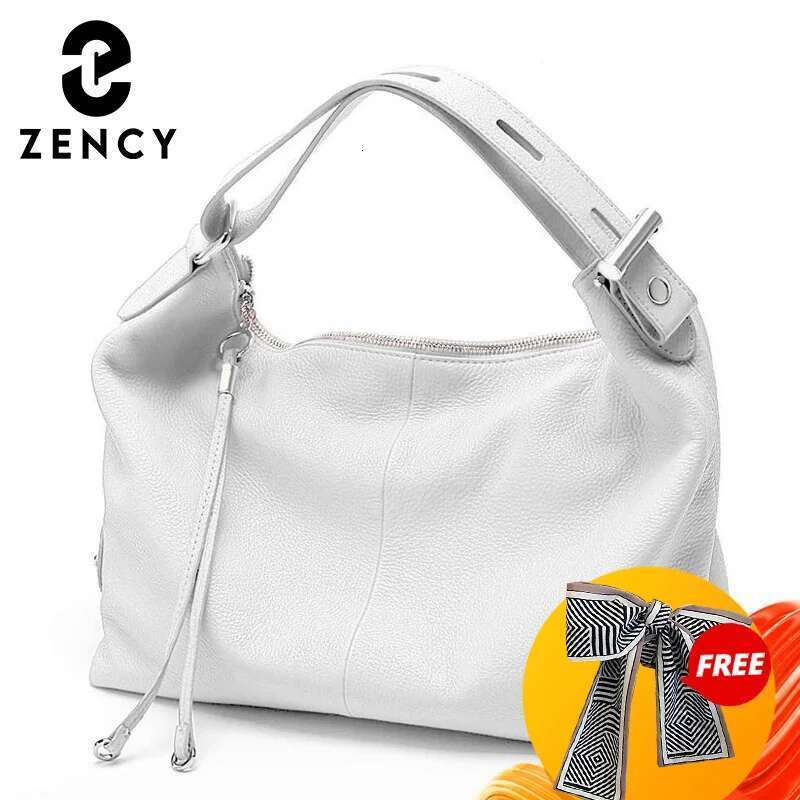 Designer Bag Zency 100% Genuine Large Women Top Handle Shoulder Tote Handbag Purse Black Leather Hobo Bag Underarm Zipper Bags