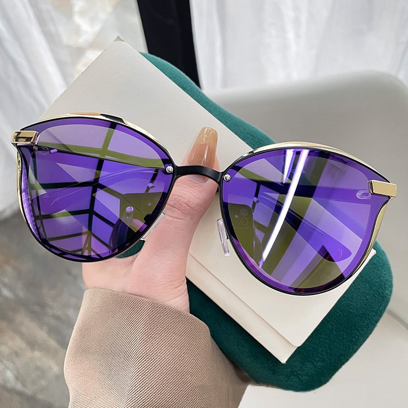 Designer Luxury 2025 New Sunglasses, High-end Korean-style Fashionable Retro Large-frame Sunglasses, Trendy Street Style Personalized Glasses