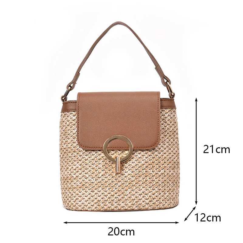 Beach ladies travel wallet and handbag casual chain Str bucket bag womens summer messenger bag Rattan bag shoulder bag BolsaXJ250412