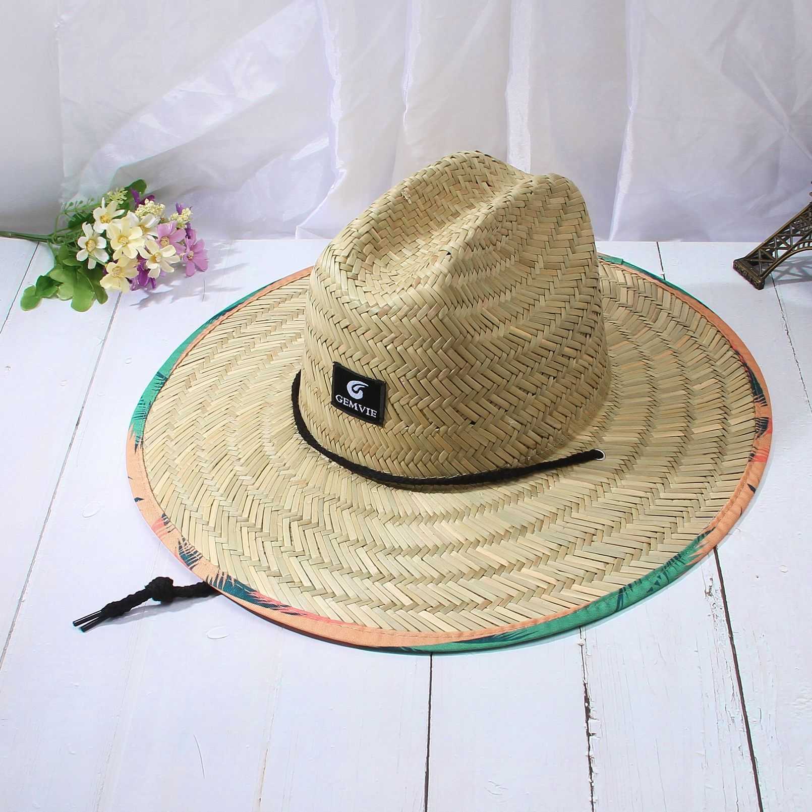 straw hat wide brown beach hat mens ten thousand hat outdoor casual hat party uniform unisex hat X250109