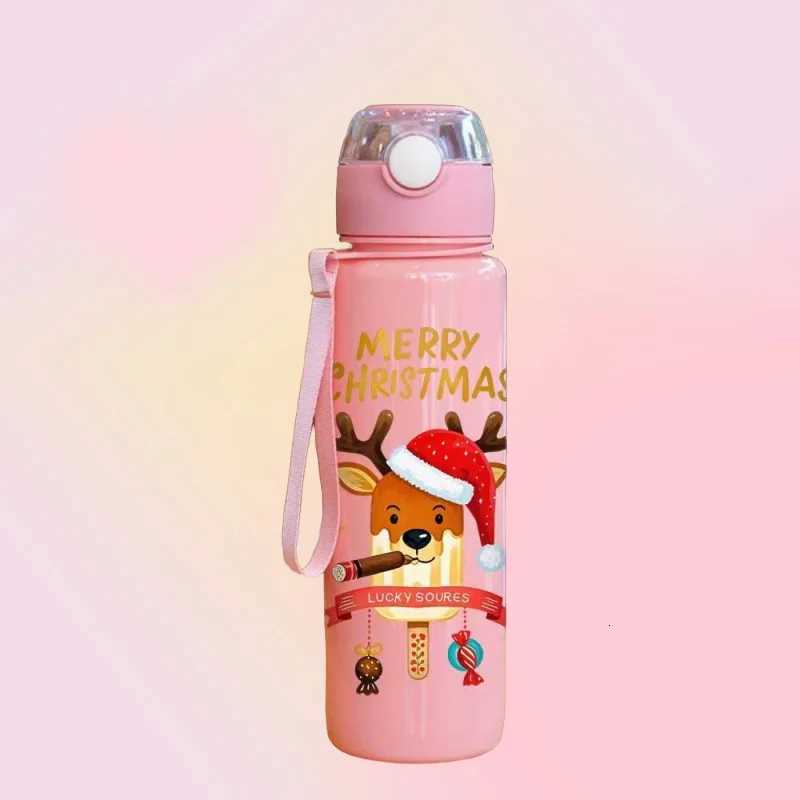 Christmas 3D Printed Christmas Water Bottle with Cute Santa Reindeer Design 700ML Cartoon Cute High Appearance Plastic Water Cup PVC-Free Y251112