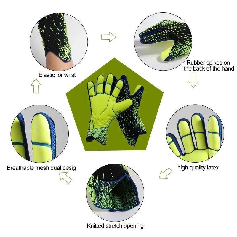 Sports football goalkeeper gloves youth professional goalkeeper football gloves finger protection gloves football equipmentXJ250412