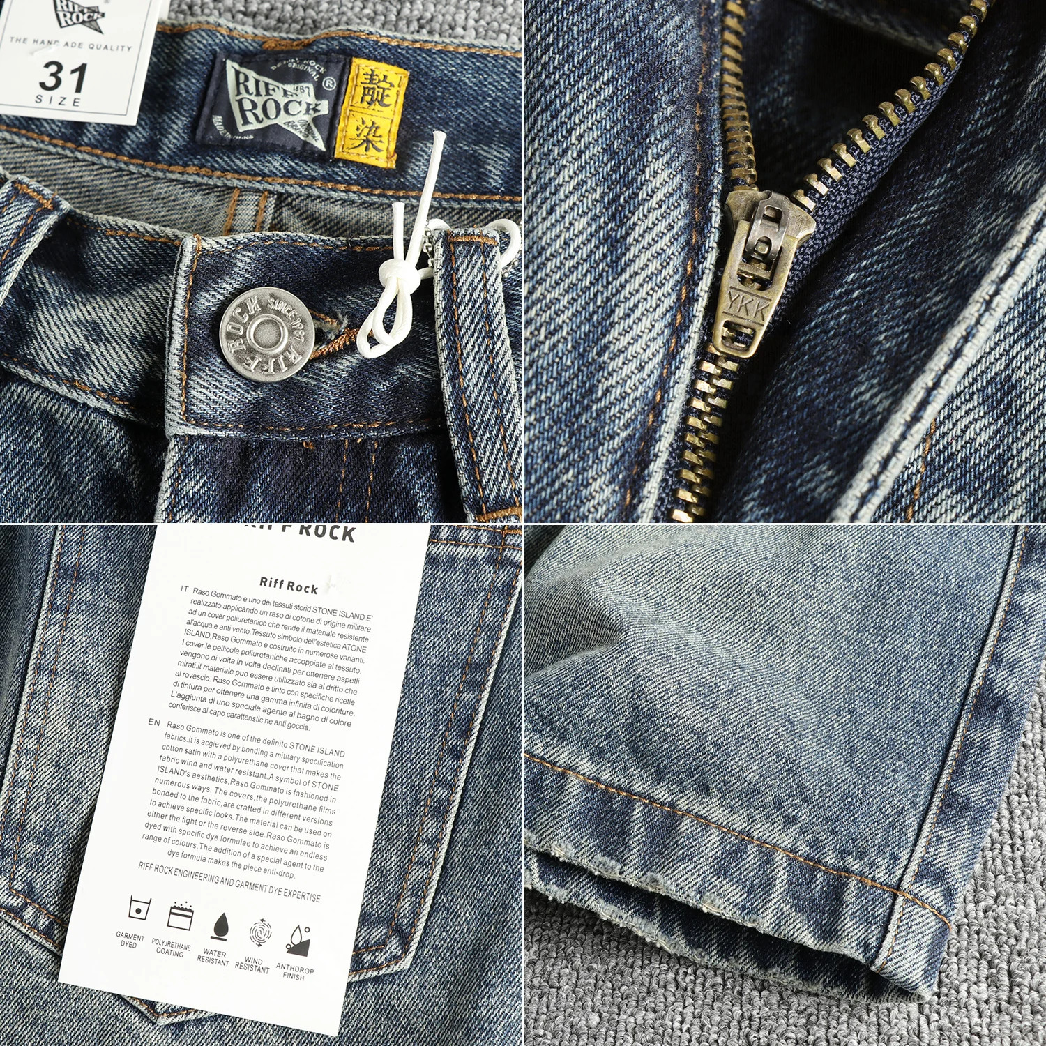 Retro blue yeast floor wash vintage denim shorts summer American trend young loose 250411Z