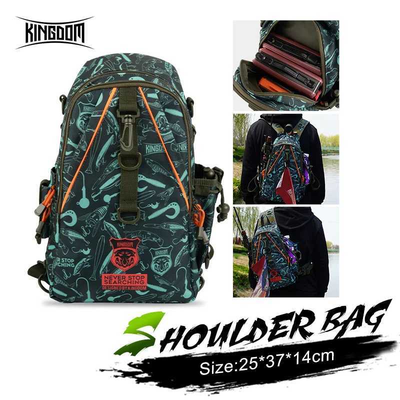 Kingdom New Fishing Bags 39*24*16.5cm Sports Bag Outdoor Backpack Fishing Reel Lure Box Fishing Accessories BAG Fishing Tackle Z250411