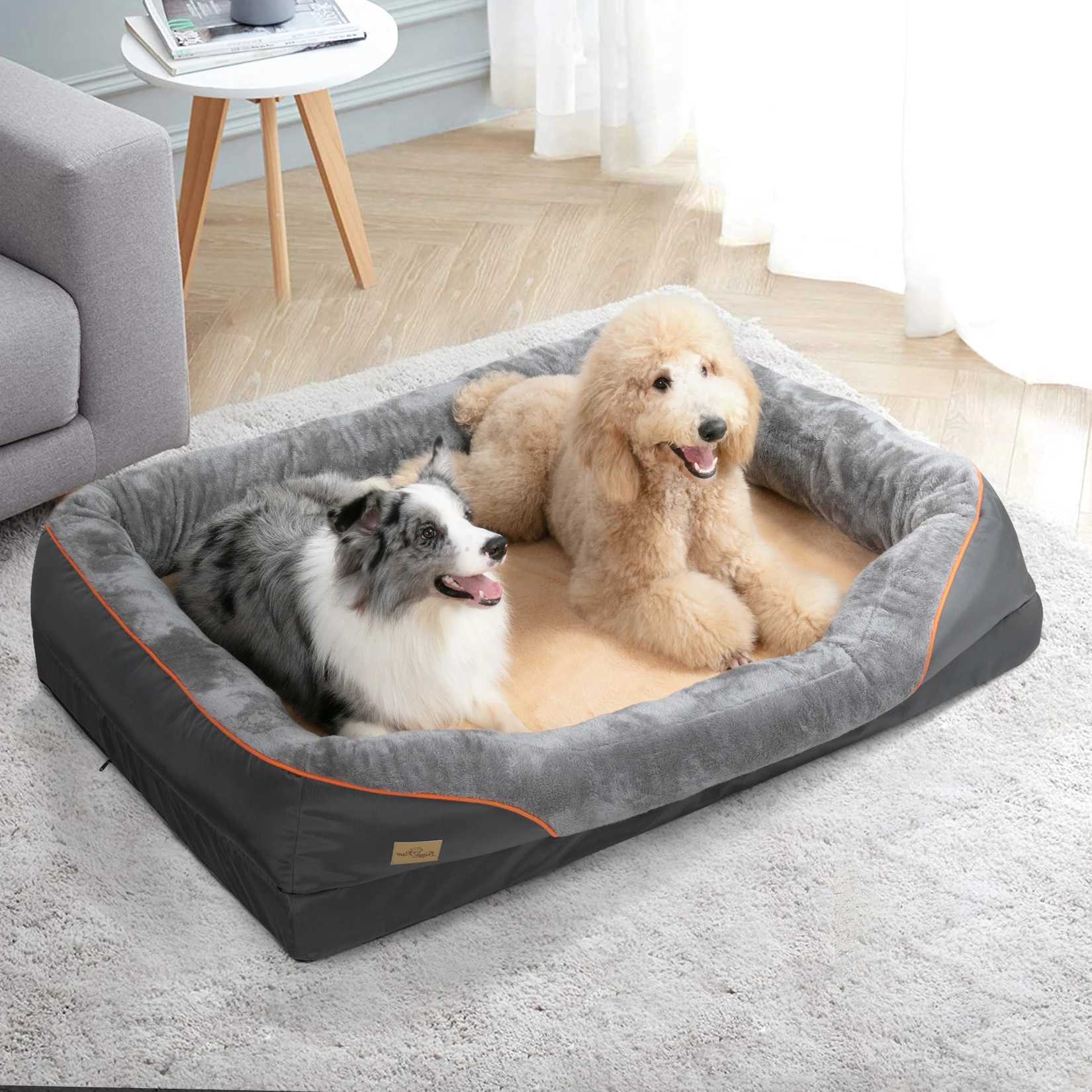 Big dog bed soft and comfortable anti allergic warm wool detachable washable lid waterproof pet bed X250412