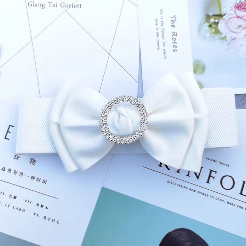 New Fashion Versatile Bow Round Diamond Shirt Work Clothes Cover Elastic Women's Strap Waist Matching Skirt