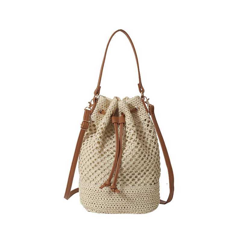 Fabric Zipper Designer Bucket Solid Rope Large Capacity 2025 Brand Womens Beach Sewing Fiable Shoulder BagXJ250412