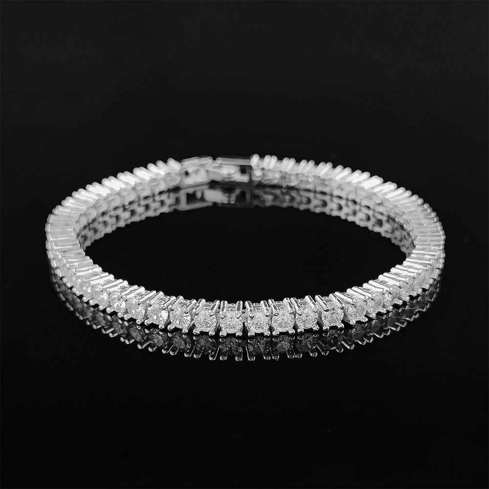 GRAD Certified 10K Gold Men's Iced Out Moissanite Tennis Necklace with Various Sizes (2mm & 4mm) - Exclusive Collection