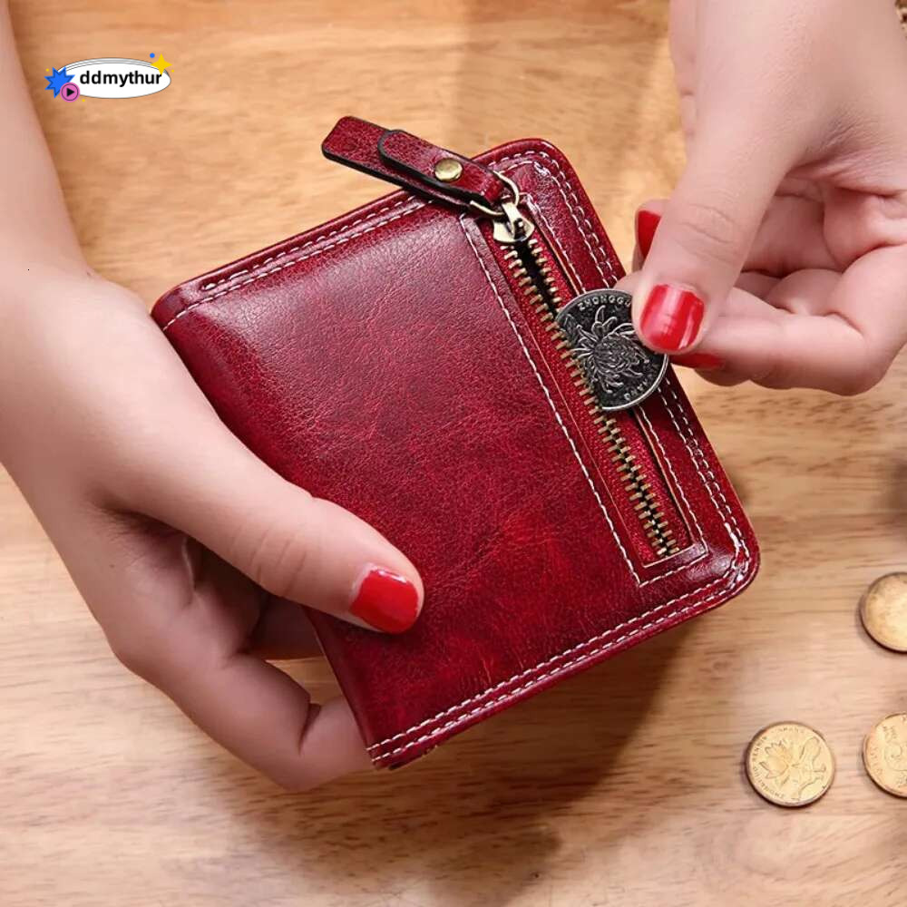 PU Leather Women's WalletsShort Handbags Zipper Coin Wallet Credit Card Holder Designer Small Purses for Women ddmythur