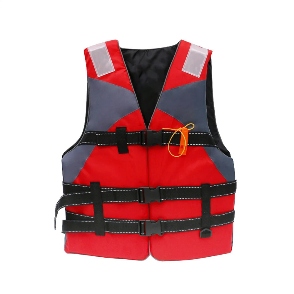 S -XXXL Swimming Boating Life Jacket Skiing Vest Survival Suit Outdoor Polyester Life Jacket for Adult Children with Whistle 250411