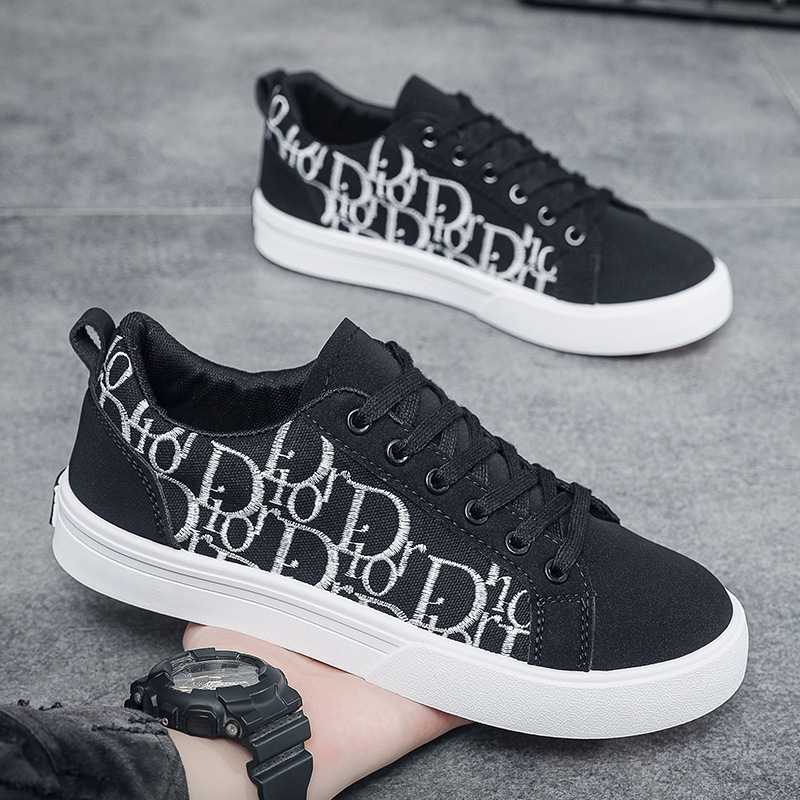 2025 Men's trendy brand all-match breathable canvas sneakers casual shoes fashionable sports shoes lace-up Japanese style student men's shoe
