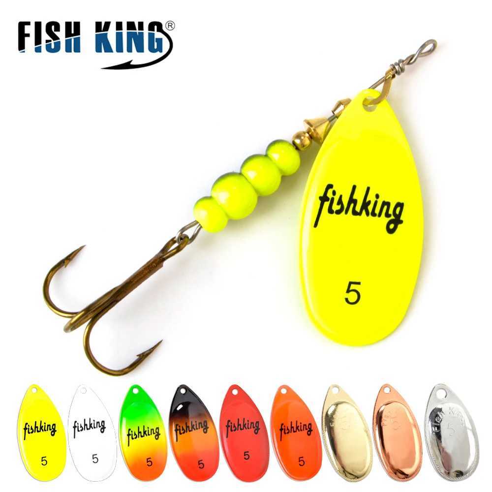 FISH KING Spinner Bait 3.9g 4.6g 7.4g 10.8g 15g Rotating Spinners Spoon Lures pike Metal With Treble Hooks Fishing Lure Z250411