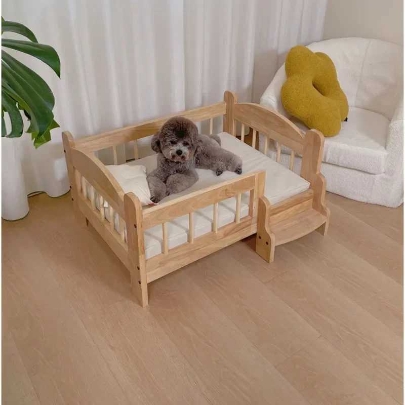 Ins Cat Nest Natural Solid Wood Fence Cat Princess Bed Moisture proof Elevator Sleep Nest Easy Climbing Cat House X250412