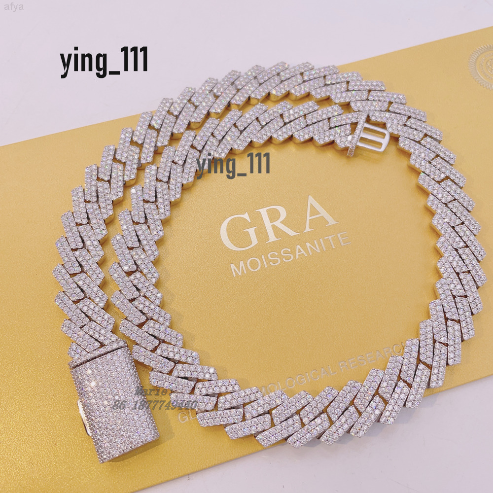 Pass Diamond Tester 15mm S925 Bussdown Custom Cuban Necklace Wholesale Price Vvs Moissanite Link Chain