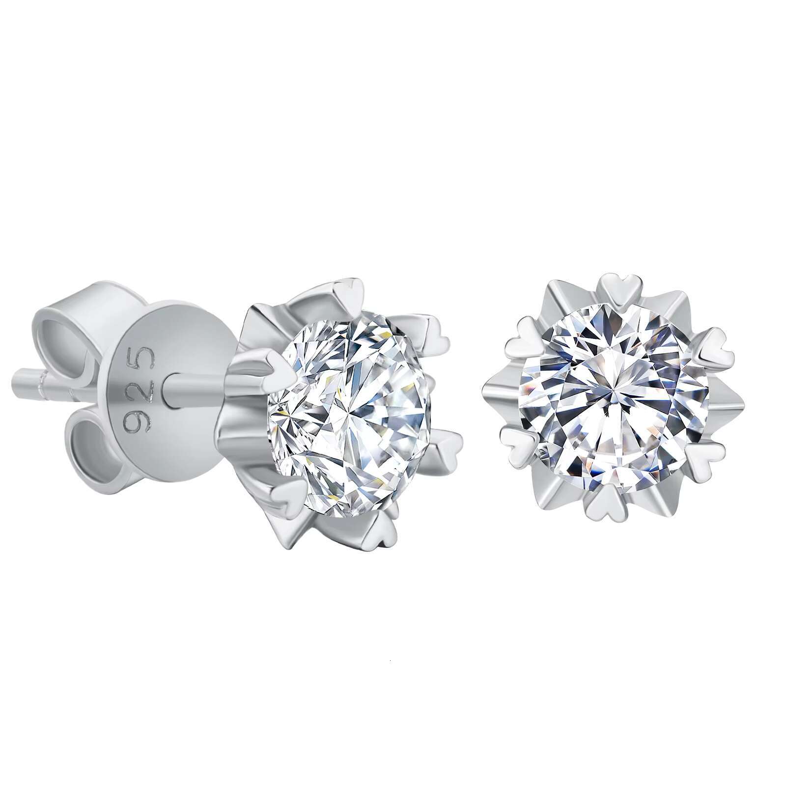 KRKC Party Earrings Women Stud Earrings with Stones 925 Sterling Silver Gold Plated Stud Earrings