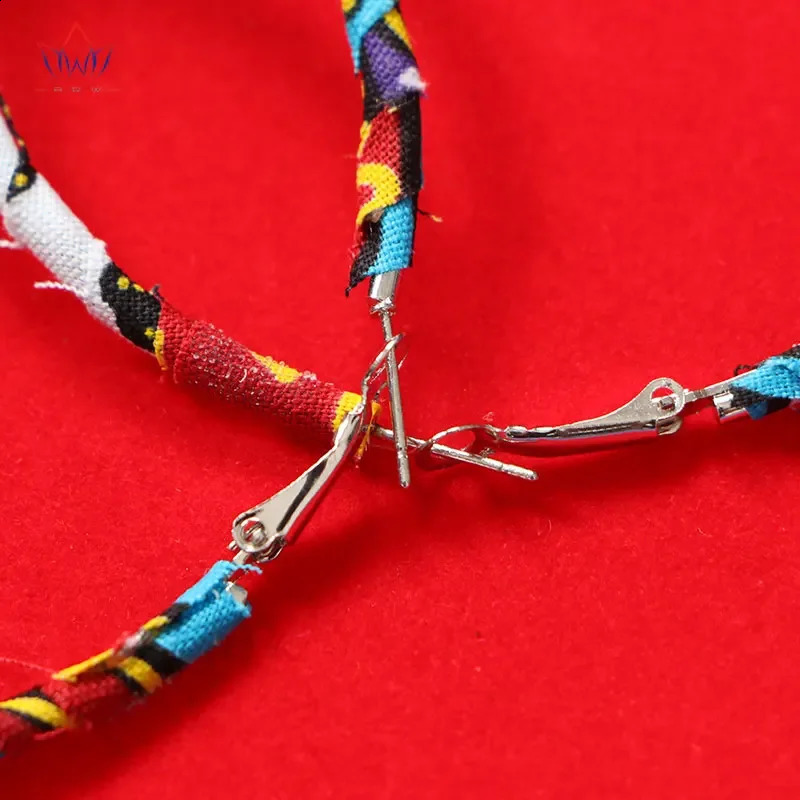 African Fabric Earrings Handmade Earrings With Tassels For Women African Print Ankara Big Oversized Earrings WYB1198 250411