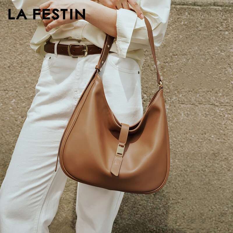 LA FESTIN Original Brand 2024 New Summer Large Capacity Tote Black Shoulder Bags Crossbody Casual Women's Bag