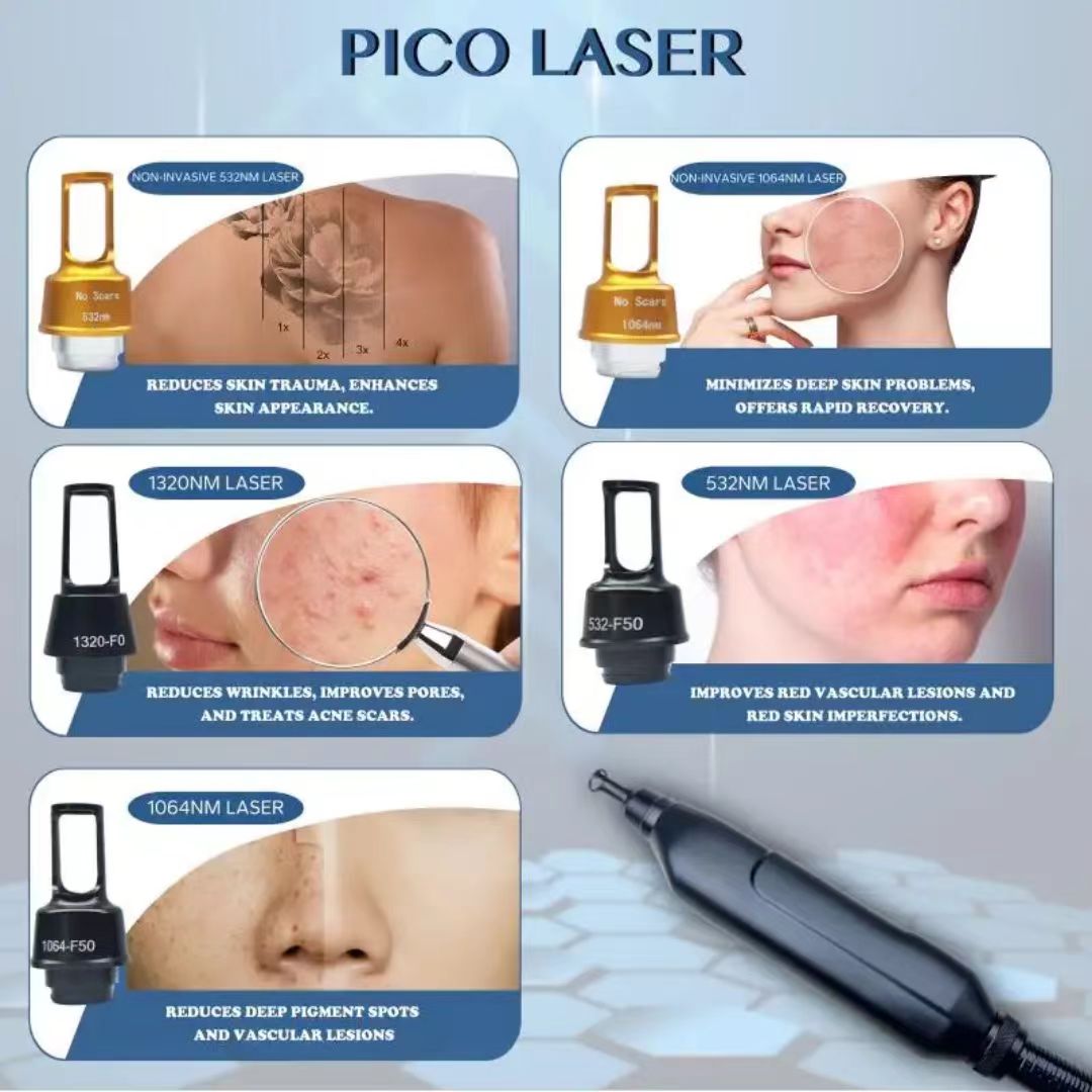 Multifunctional Picosecond 755nm Carbon Peeling Nd yag Tattoo Removal 808nm Diode Laser Hair Removal Machine