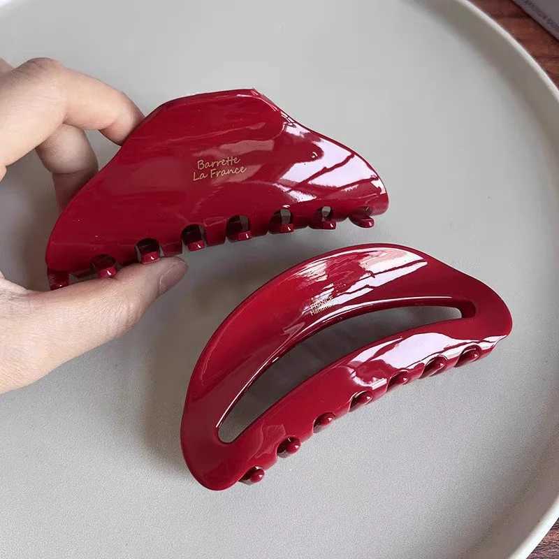 10cm long hair claw crab acetate red hair accessory suitable for girls and women to wear fashionable hairstyles Y2504012
