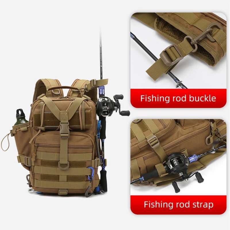 Tactical Fishing Luya Backpack Large Capacity Outdoor Travel Hiking Mountaineering Trekking Bag Multifunctional Shoulder Bag Z250411