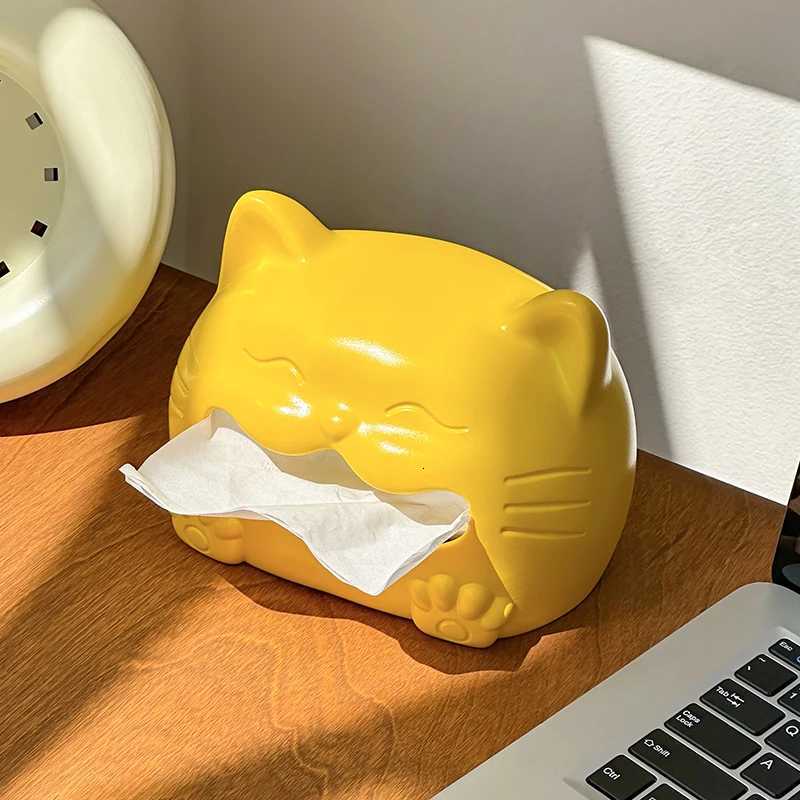 Cute Face Cat Tissue Box Living Ro Coffee Table Decoration Napkins Paper Box Household Tissue Box Y251112